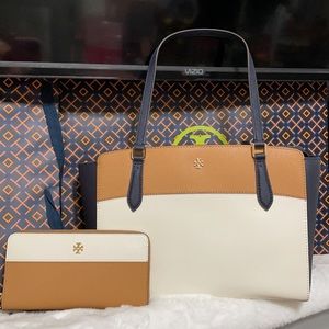 Tory Burch-Emerson-Mixed Materials Small Tote Set